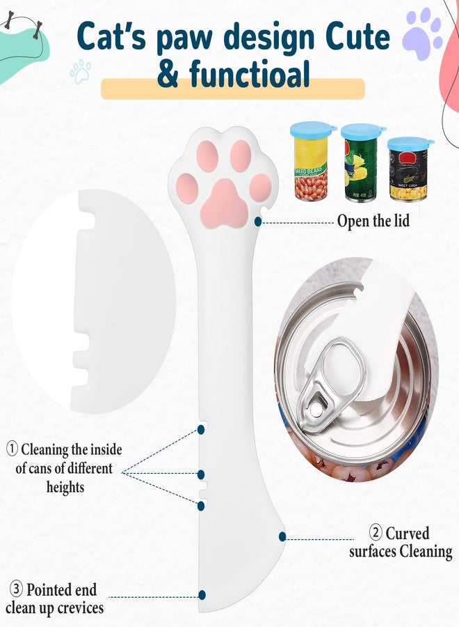 Uiifan Cat Food Lid Cat Food Can Covers Lids 8 Pcs Pet Can Supplies Set 5 Silicone Wet Kitten Foodstuff Tin Covers Lids 2 Silicone Dog Spoons 1 Paw Shape Multifunctional Opener for Pets(Blue) - Image 4